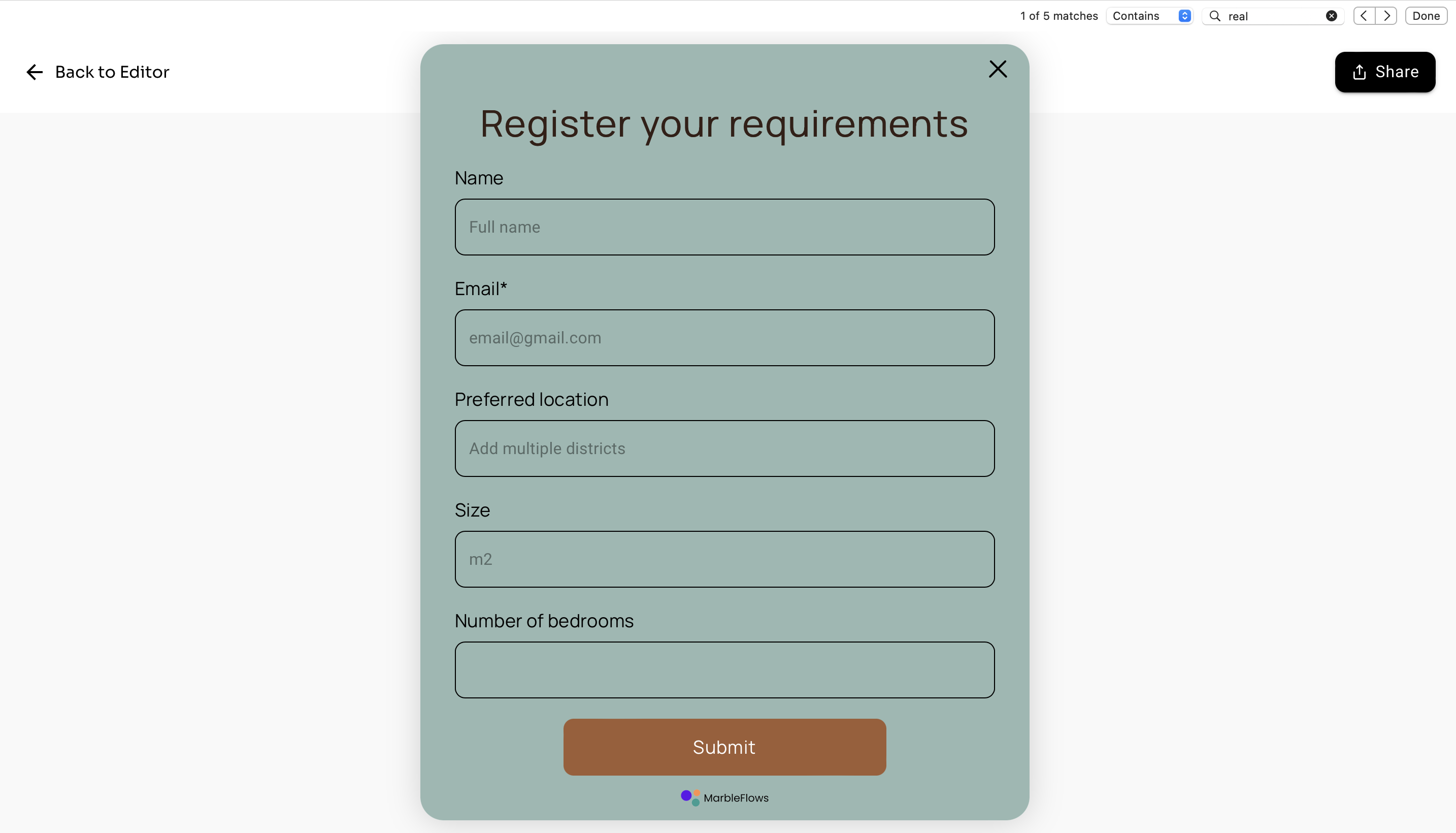 Real Estate Lead Form Template